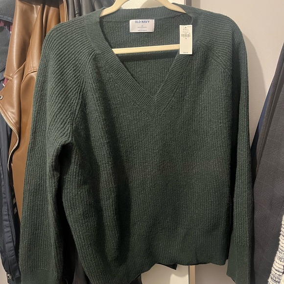 Green V-Neck Sweater - Picture 13 of 14